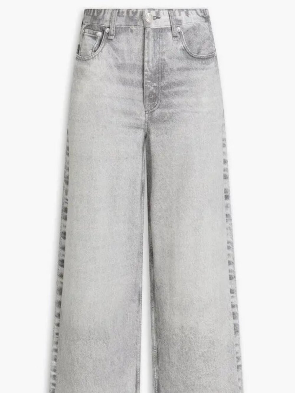 Rag & Bone miramar sofie cropped wide leg pants in french cotton-terry gray
